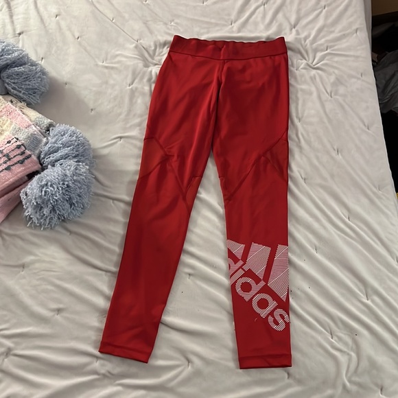 Red Adidas leggings - Picture 2 of 6